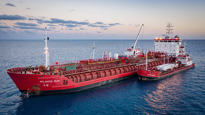 Bunker vessel at Nassau, Bahamas 