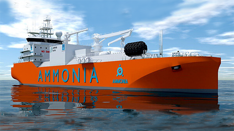 MOL ammonia bunkering vessel 3D render