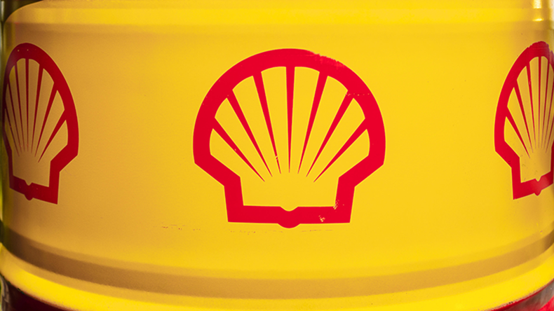 Shell emblem on the oil barrel