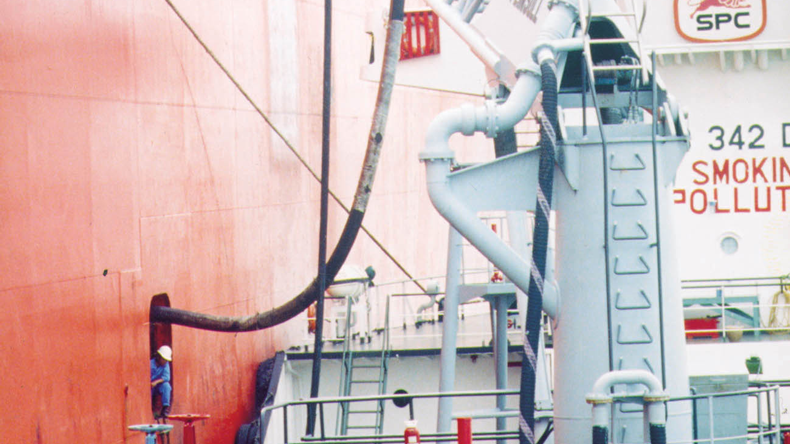 A Singapore Petroleum Company bunker barge 