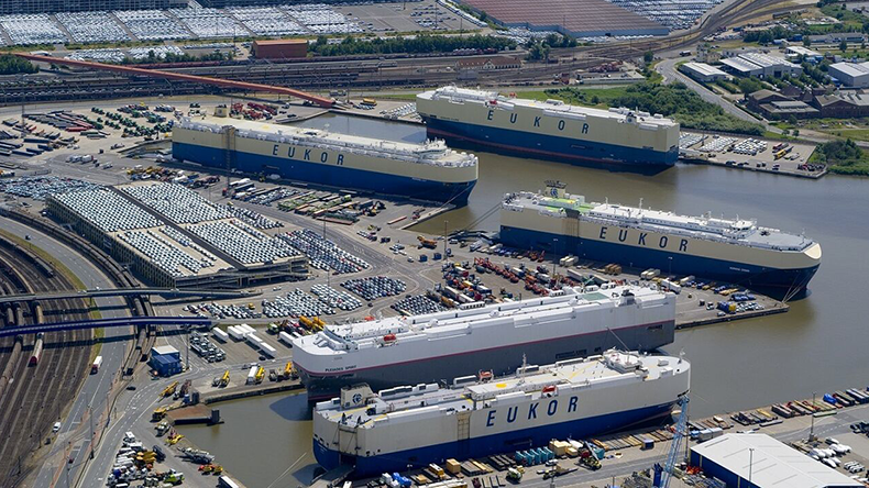 Eukor car carriers at port