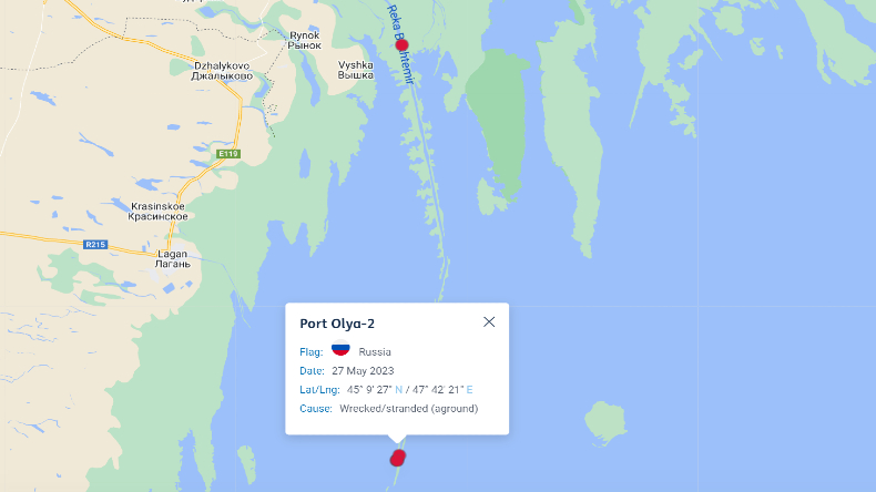 Sanctioned Russian ship runs aground in Volga river