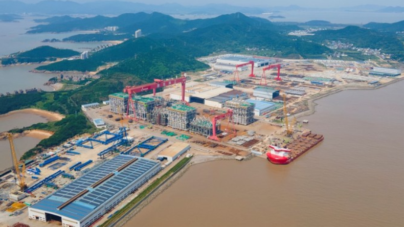 Aerial view of Zhoushan-based Wison Offshore & Marine