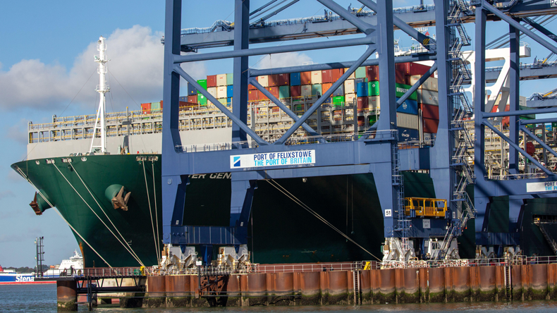Boxship at Felixstowe