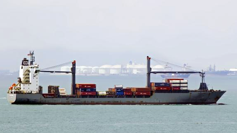 Containership at sea