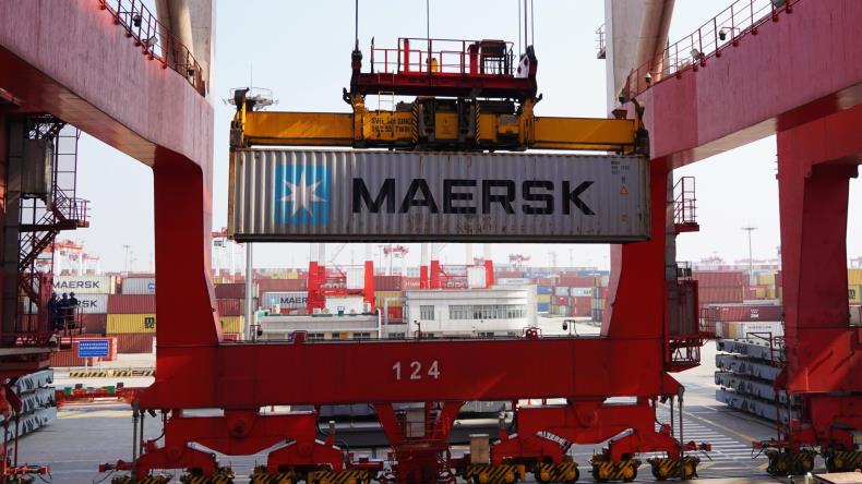 A Maersk container at Shanghai’s Yangshan port