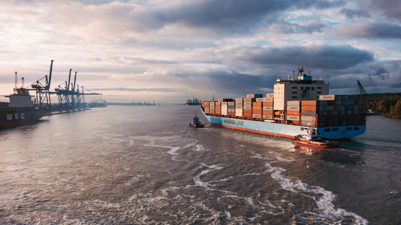 Maersk ship in Lithuania
