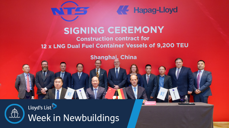 Signing ceremony for 9,200 teu containerships  