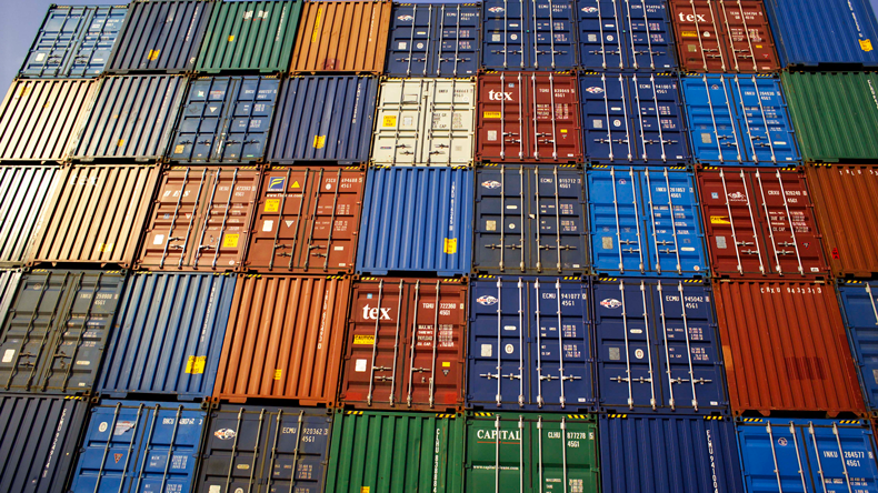 Stacked containers