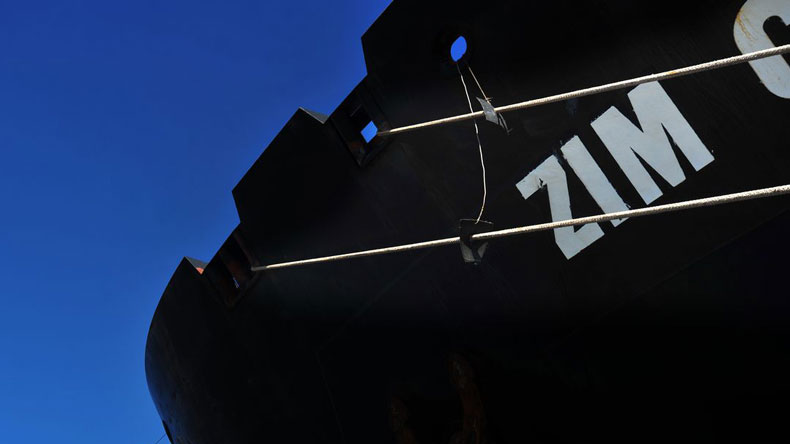 Prow of Zim vessel