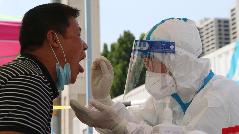 Covid-19 testing in China. Credit Xinhua / Alamy Stock Photo