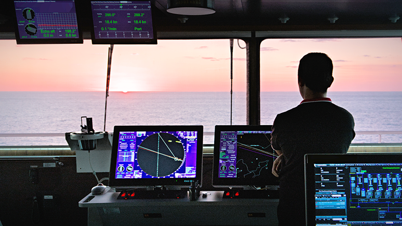 Automated bridge at sunset