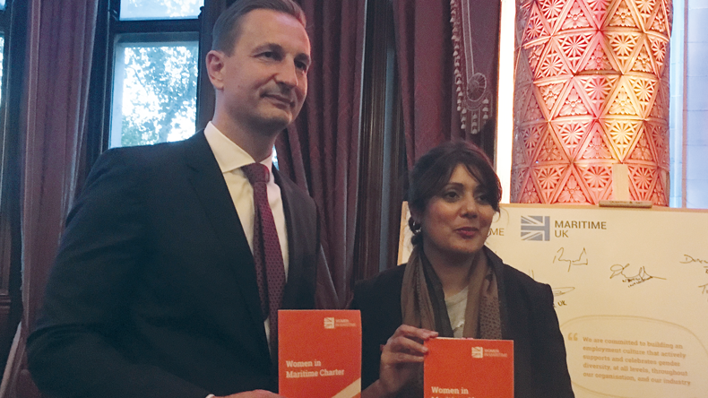 Associated British Ports chief executive Henrik Pedersen and UK shipping minister Nusrat Ghani
