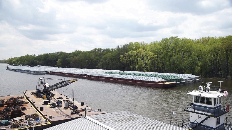 Barges on Mississippi River