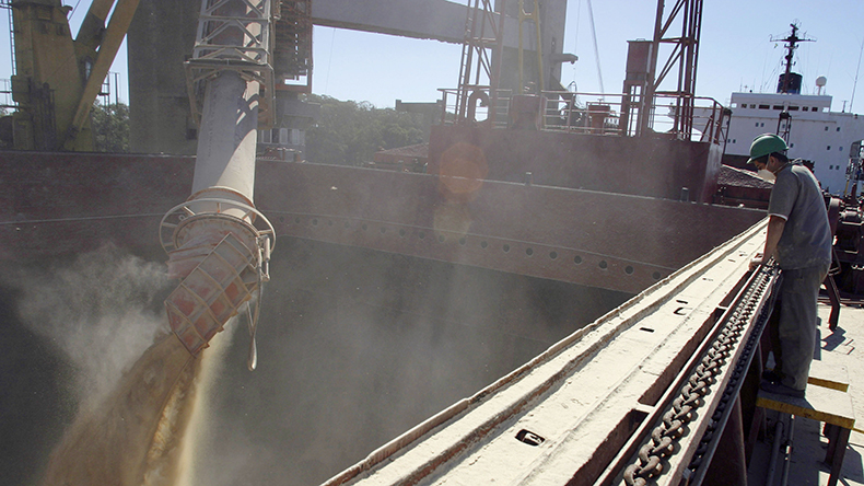 Bulker loading soya