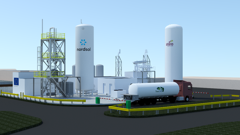 FirstBio2Shipping project. Dutch waste processor Attero will make methane from domestic waste, which gas technology firm Nordsol will turn into bio-LNG. Image: Nordsol