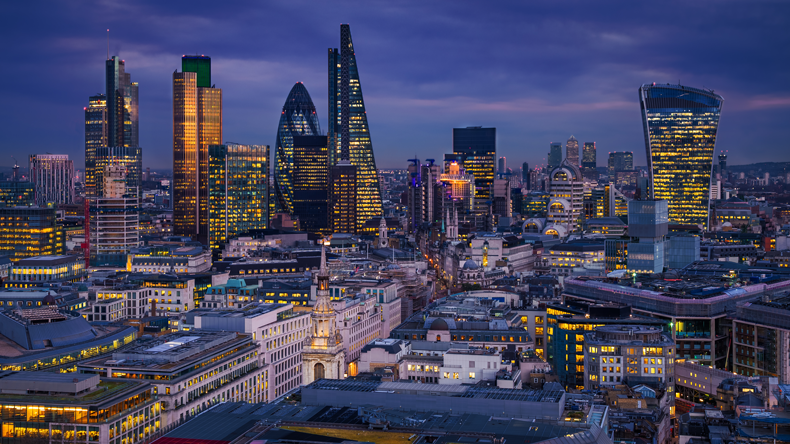 City of London at night