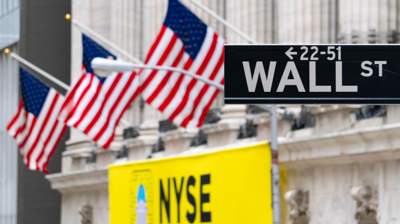 Wall Street sign at NYSE