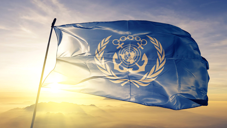 IMO flag in the sunshine