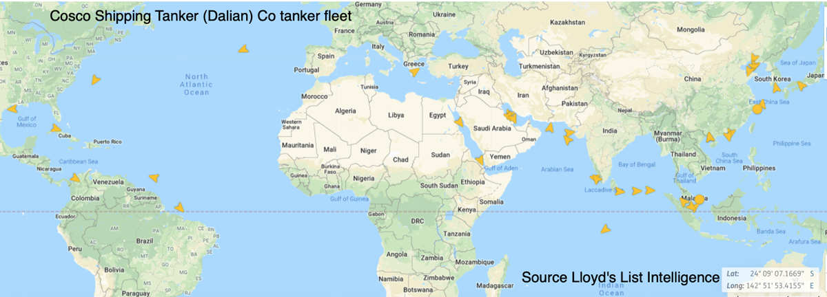 Cosco Shipping Tanker (Dalian) Co tanker fleet 