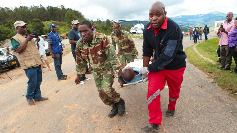 Rescue of Cyclone Idai victim, Mozambique