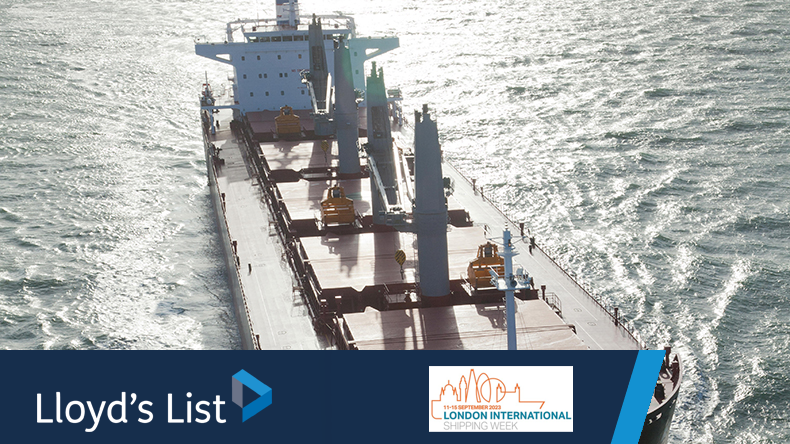 Bulker ship at sea