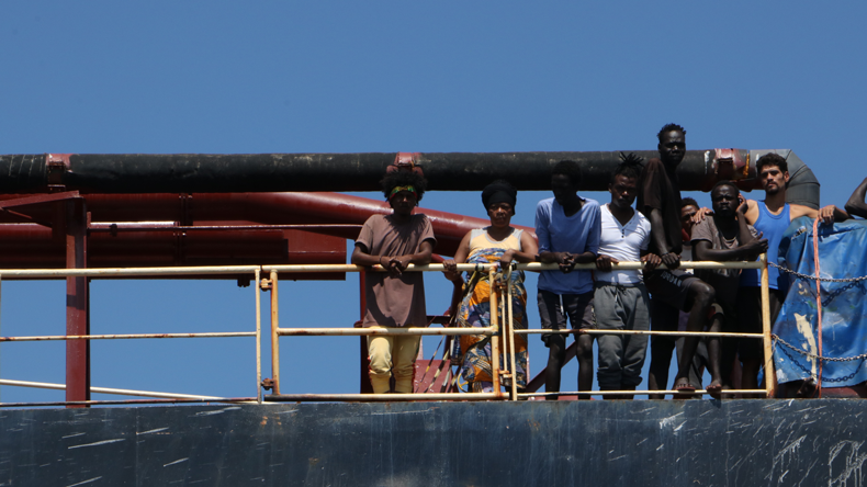 Maersk Etienne migrants. Must credit Malta Today