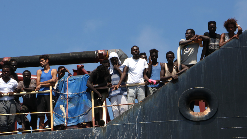Maersk Etienne migrants. Must credit Malta Today