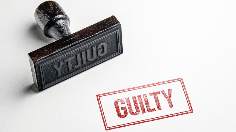 Guilty rubber stamp