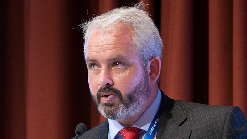 David Hammond, chief executive and founder of Human Rights at Sea speaking