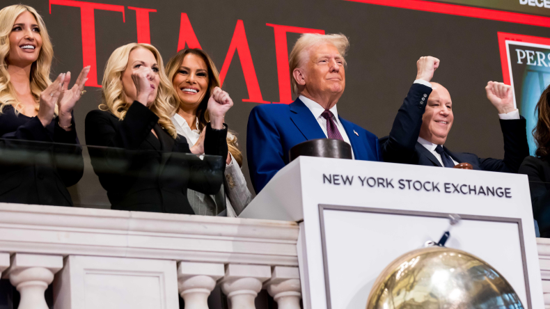 trump at NYSE in December 2024