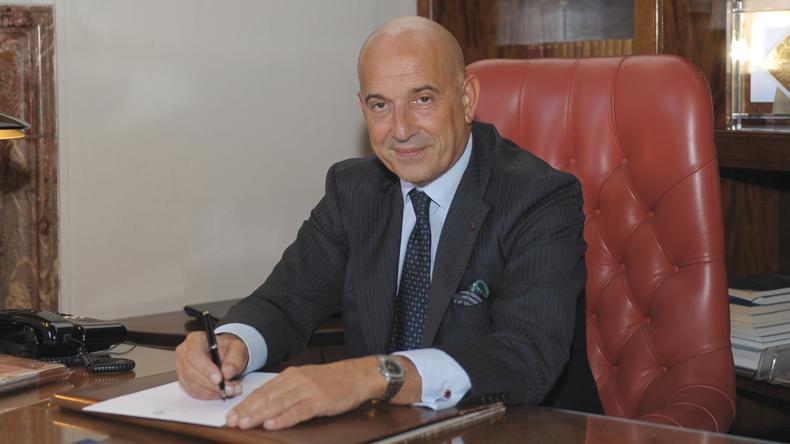 Emanuele Grimaldi at his desk: picture from Grimaldi
