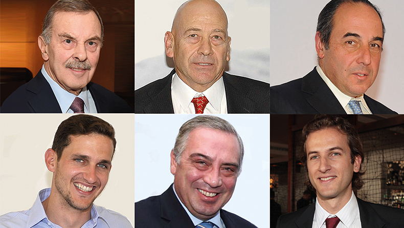 Left to right, top row: Angelicoussis, Prokopiou and Livanos; bottom row: Martinos, Tsakos and Economou.