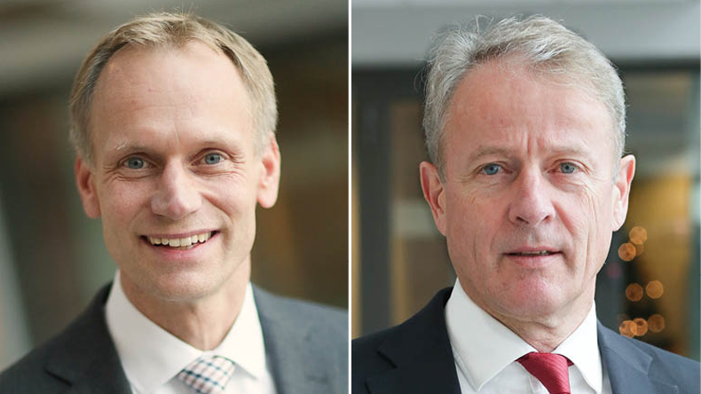 Mark Heine, left, takes over at Fugro from Øystein Løseth