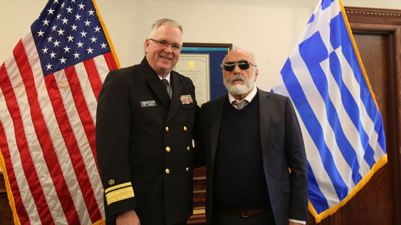 President of SUNY Maritime with Greek Minister of Shipping