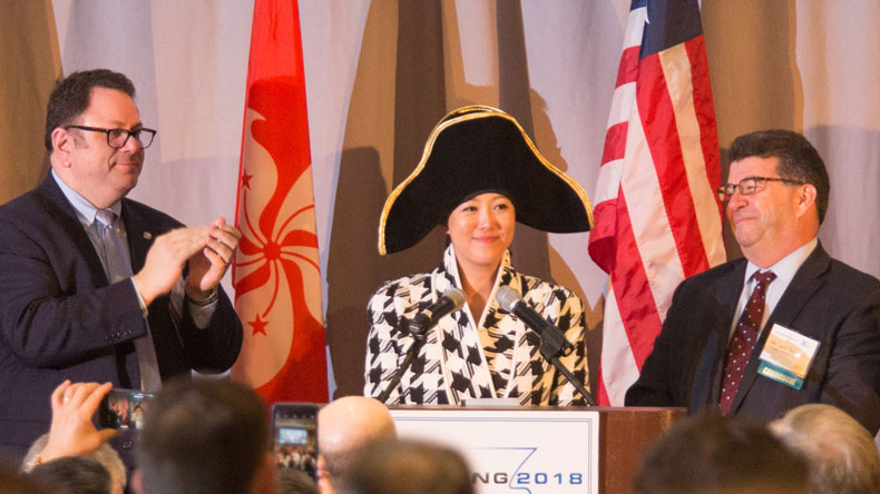 Sabrina Chao at CMA 2018 in Commodore's hat