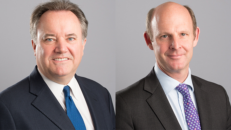 Andrew Sukawaty, left, and Rupert Pearce, chairman and chief executive, Inmarsat