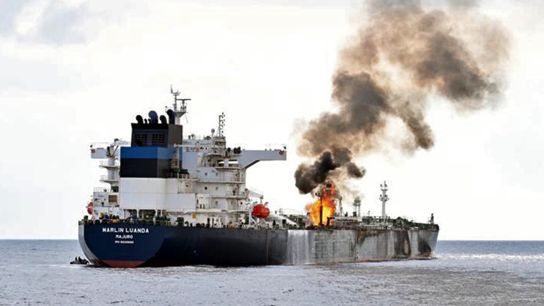 Product tanker Marlin Luanda on fire