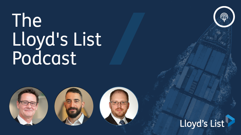 From left: Lloyd’s List’s container shipping editor James Baker and senior maritime reporter Tomer Raanan, and Sea-Intelligence  chief executive Alan Murphy