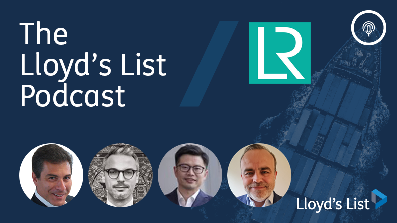 From left: John Cotzias, founder of Xclusiv; Dimitris Roumeliotis, research analyst of Xclusiv; Wang Linyu, managing director of DCL Investments and Lloyd’s List markets editor Rob Willmington