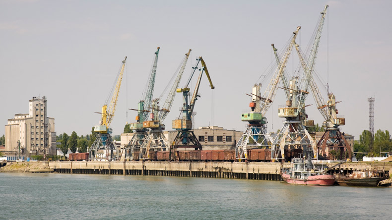 The River Danube port of Reni, Ukraine