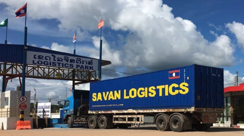 Truck arriving at Savannakhet dry port