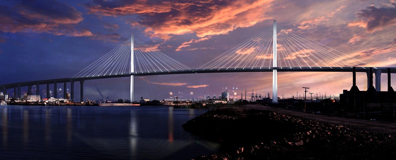 Gerald Desmond Bridge will allow passage of larger ships through the Port of Long Beach. Credit: Courtesy of the Port of Long Beach
