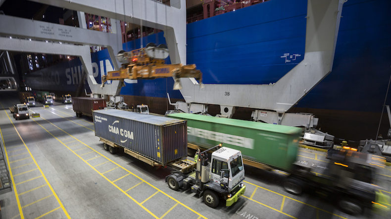 Savannah port loading trucks Credit: Georgia Ports Authority / Stephen B. Morton