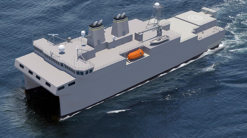 T-AGOS 25 class surveillance ship at sea