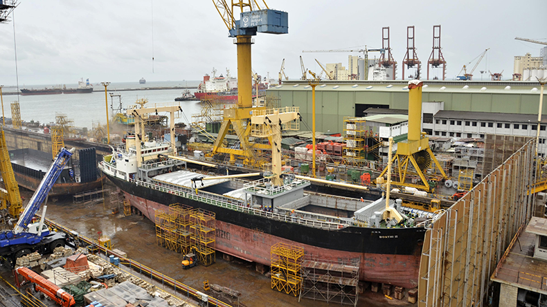 Overview of Colombo Dockyard in Colombo, Sri Lanka