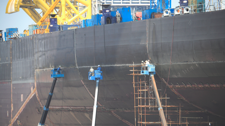Hull Cleaning at Shanghai Waigaoqiao Shipyard