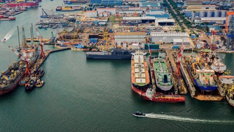 Ships being built at ST Engineering Tuas yard