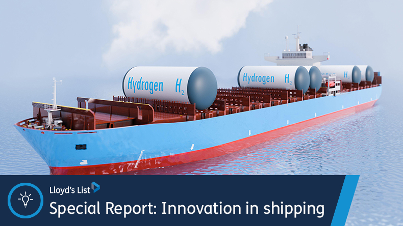 Futuristic ship with hydrogen power