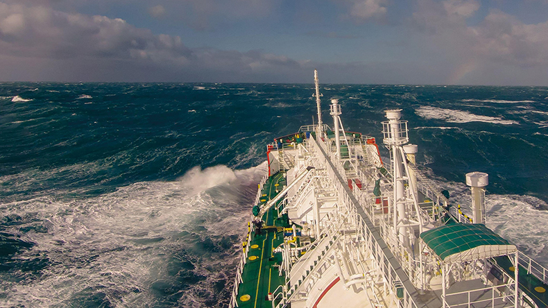 LPG vessel in rough sea